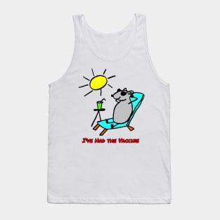 Vaccinated Cartoon Rat Relaxing Tank Top